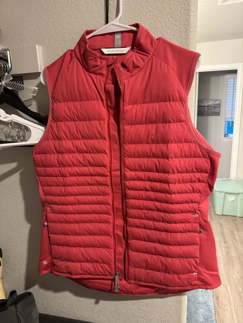 Peter Millar Coral-Red Quilted Lightweight Vest